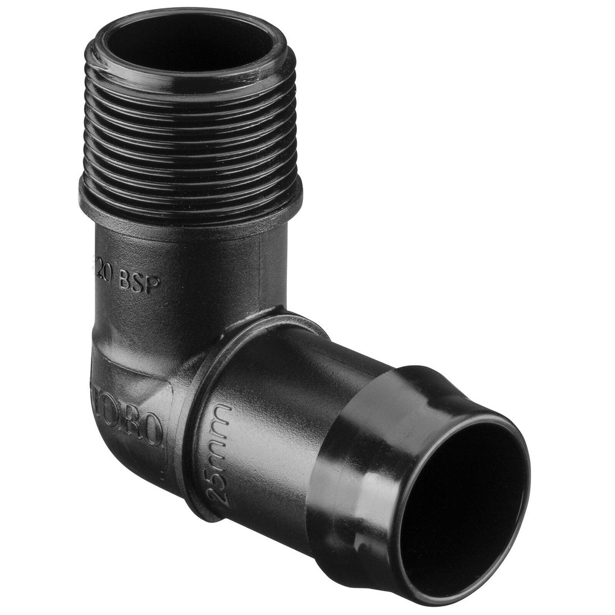 Toro 25mm Barbed Elbow - 20mm BSP Male - Polypropylene - Durable