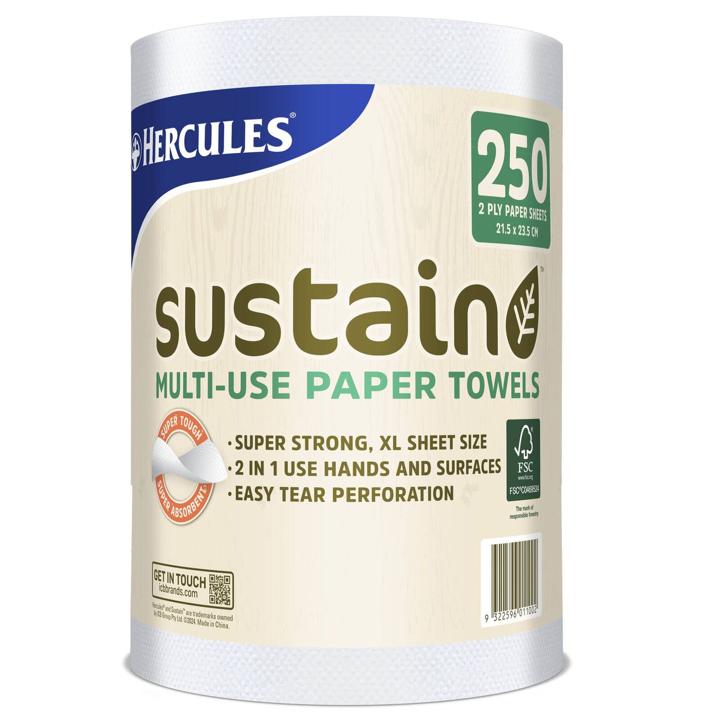 Hercules Paper Towel - 2-Ply - 250 Sheets