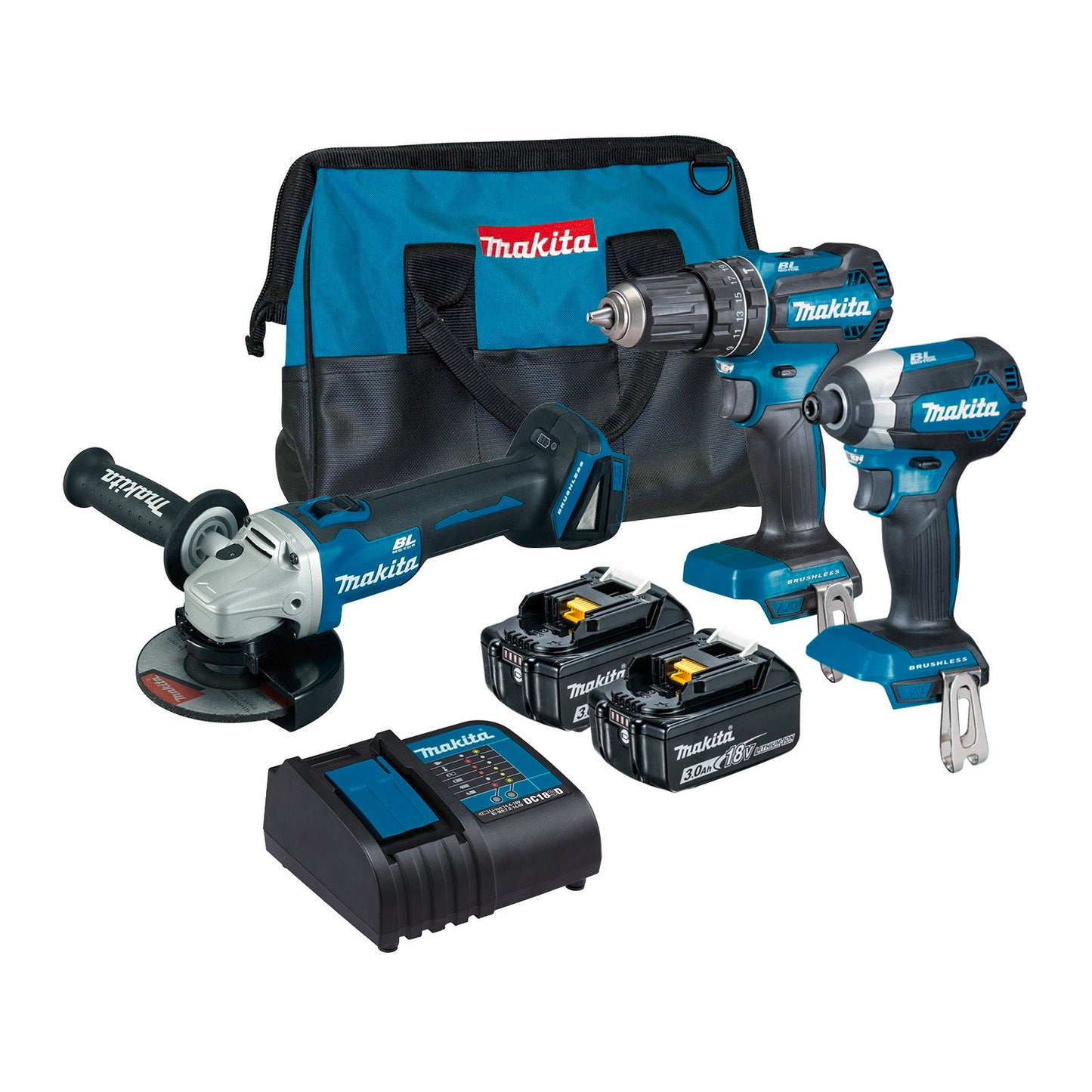 Makita Brushless Combo Kit - 3 Piece - 125mm - DLX3003T