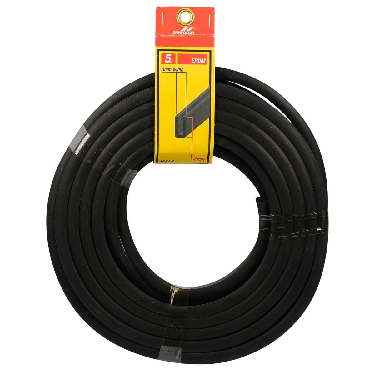 Moroday Round Bottom Rubber - 8mm x 15mm x 5m - EPDM - Versatile Use
