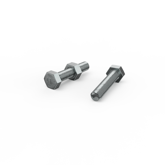 Zenith M8 x 40mm Zinc Plated Hex Head Bolts and Nuts - 25 Pack