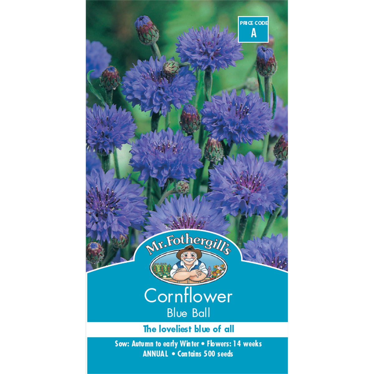 Mr Fothergill Cornflower Blue Flower Seeds - 75cm - Hardy Annual - Cut Flower