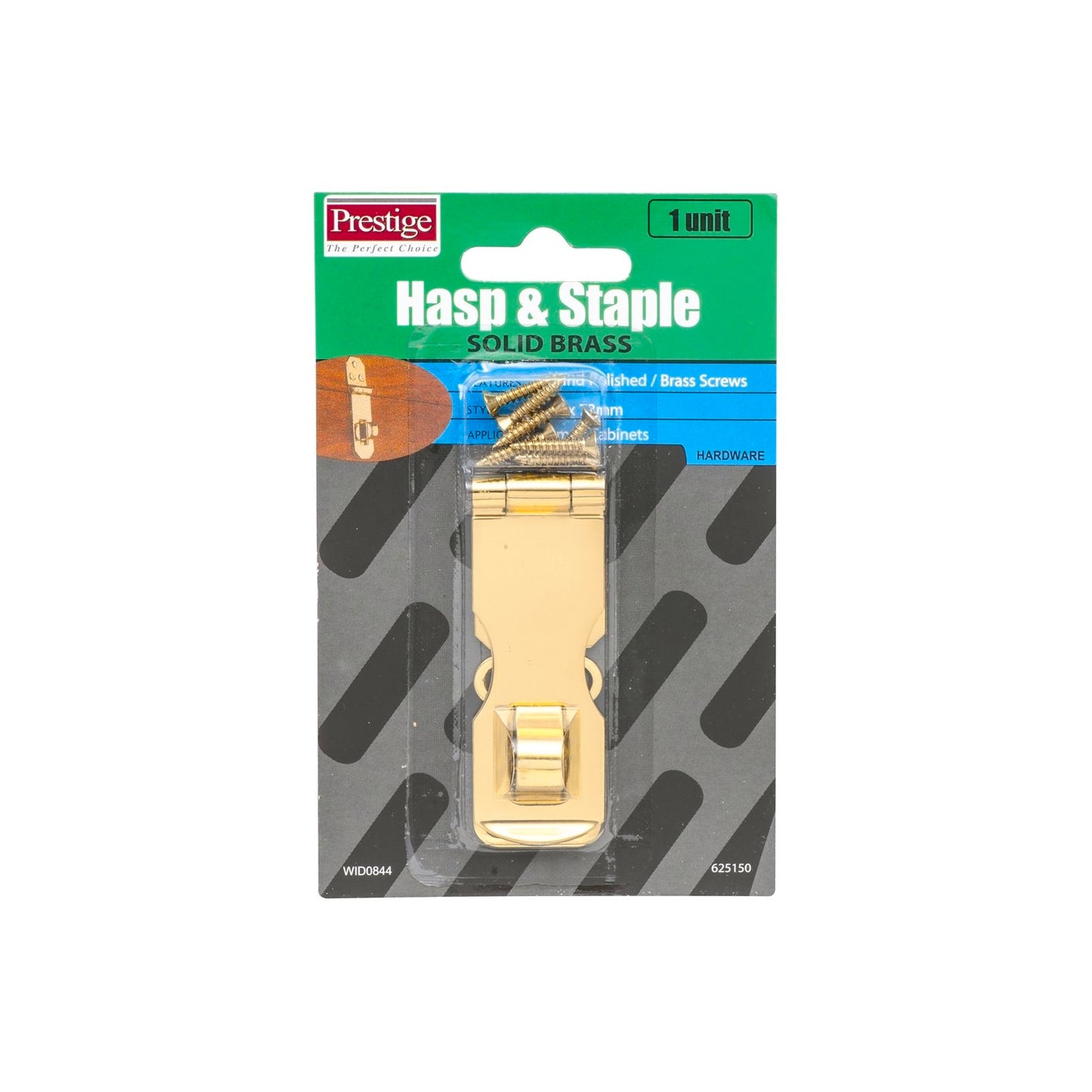 Prestige Solid Brass Hasp and Staple - 25 x 73mm