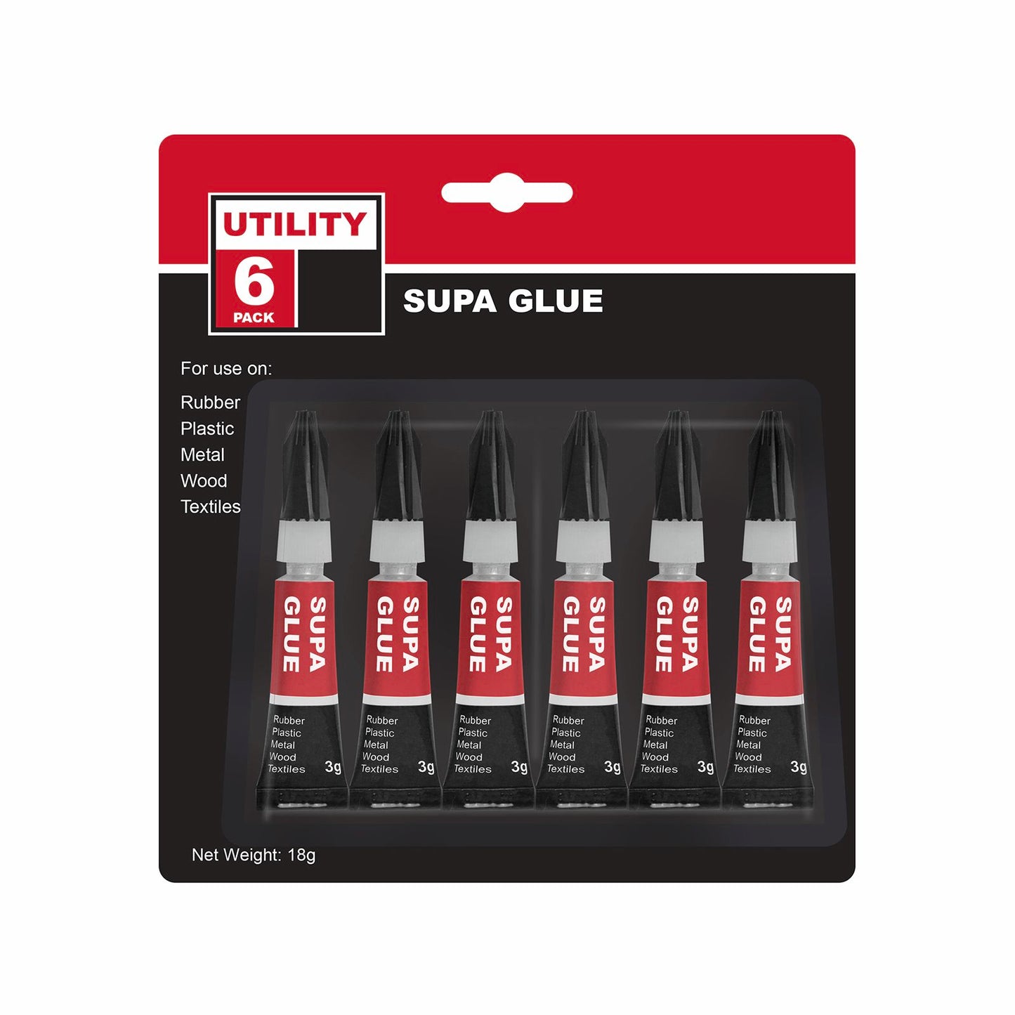 Utility Super Glue - 3g - 6 Pack