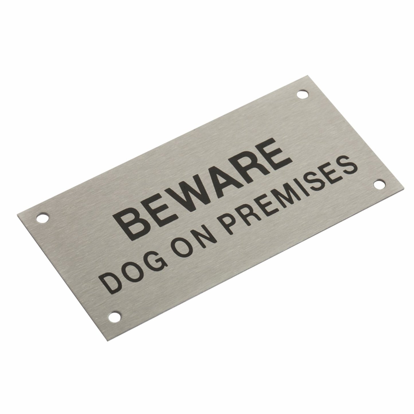 Sandleford Stainless Steel Beware Dog on Premises Sign - 95 x 47mm