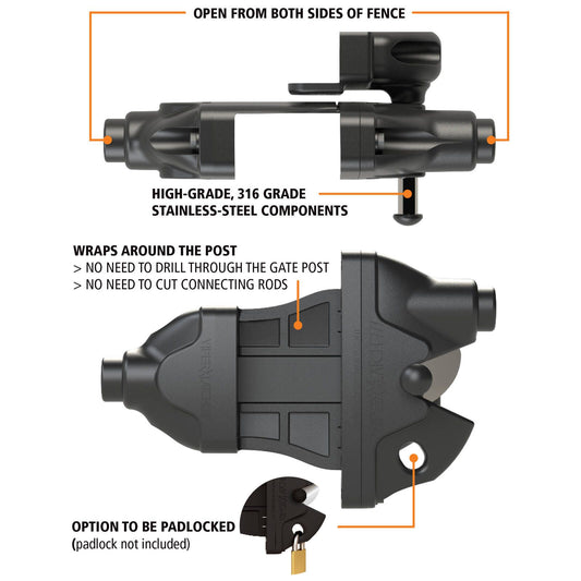 ProtectorAl G8Safe Double Sided Gravity X Gate Latch
