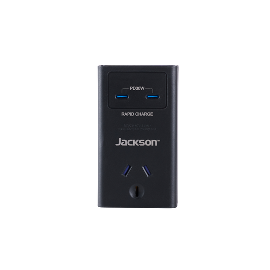 Jackson Outlet Adaptor - 1 - USB-C 30W x2 - White