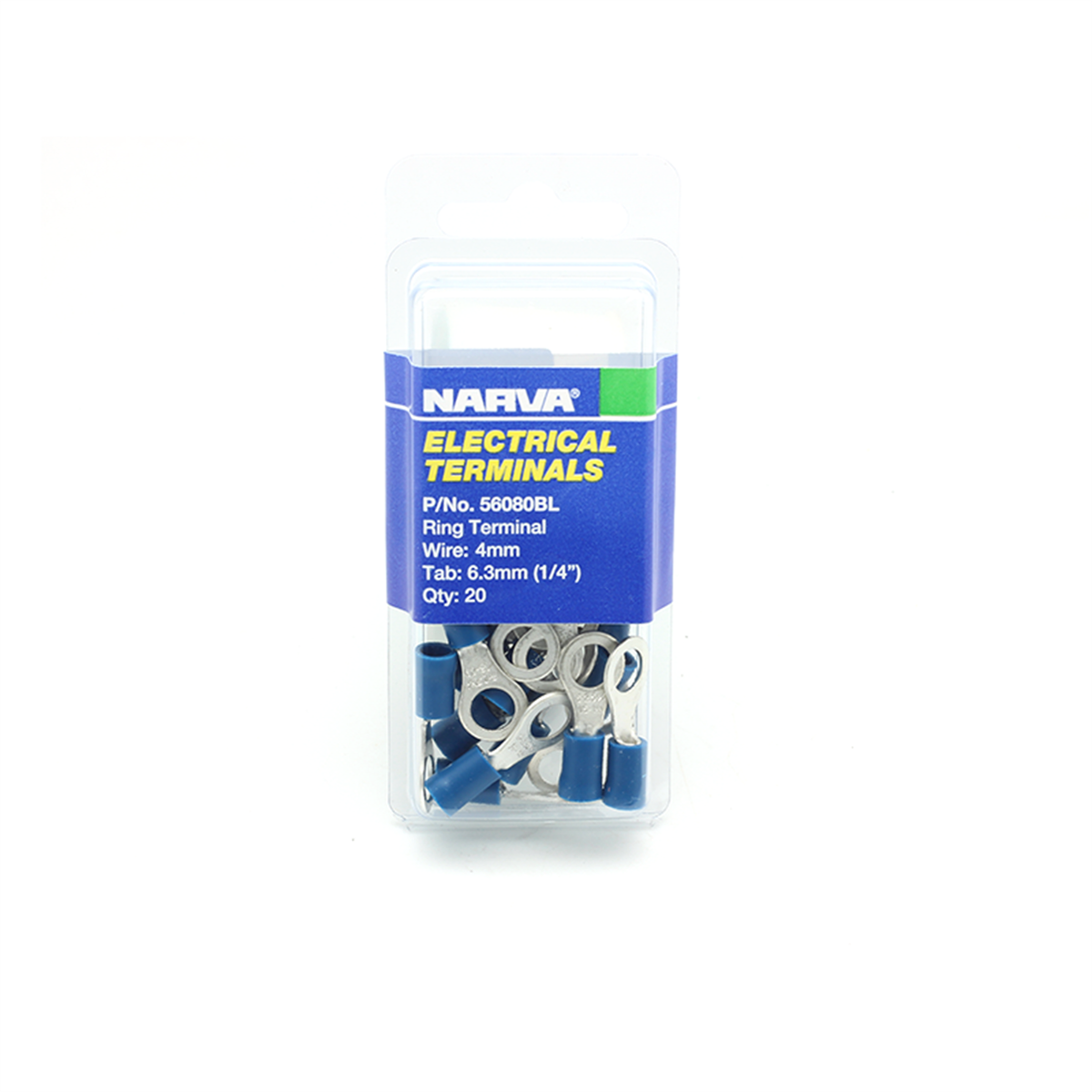 Narva Ring Terminal 6.3mm Flared Vinyl Insulated 20 Pack