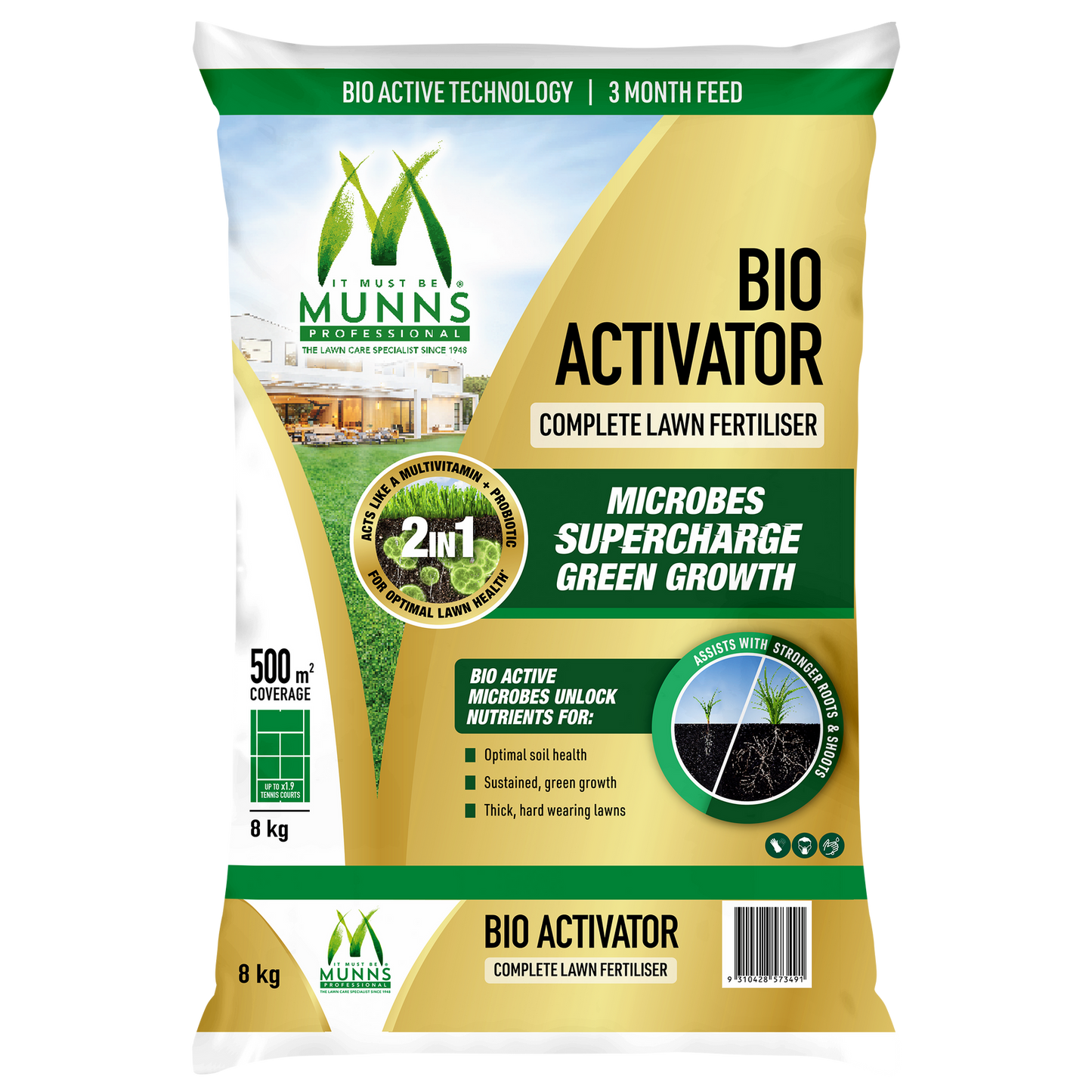 Munns Professional Bio Activator Lawn Fertiliser - 8kg