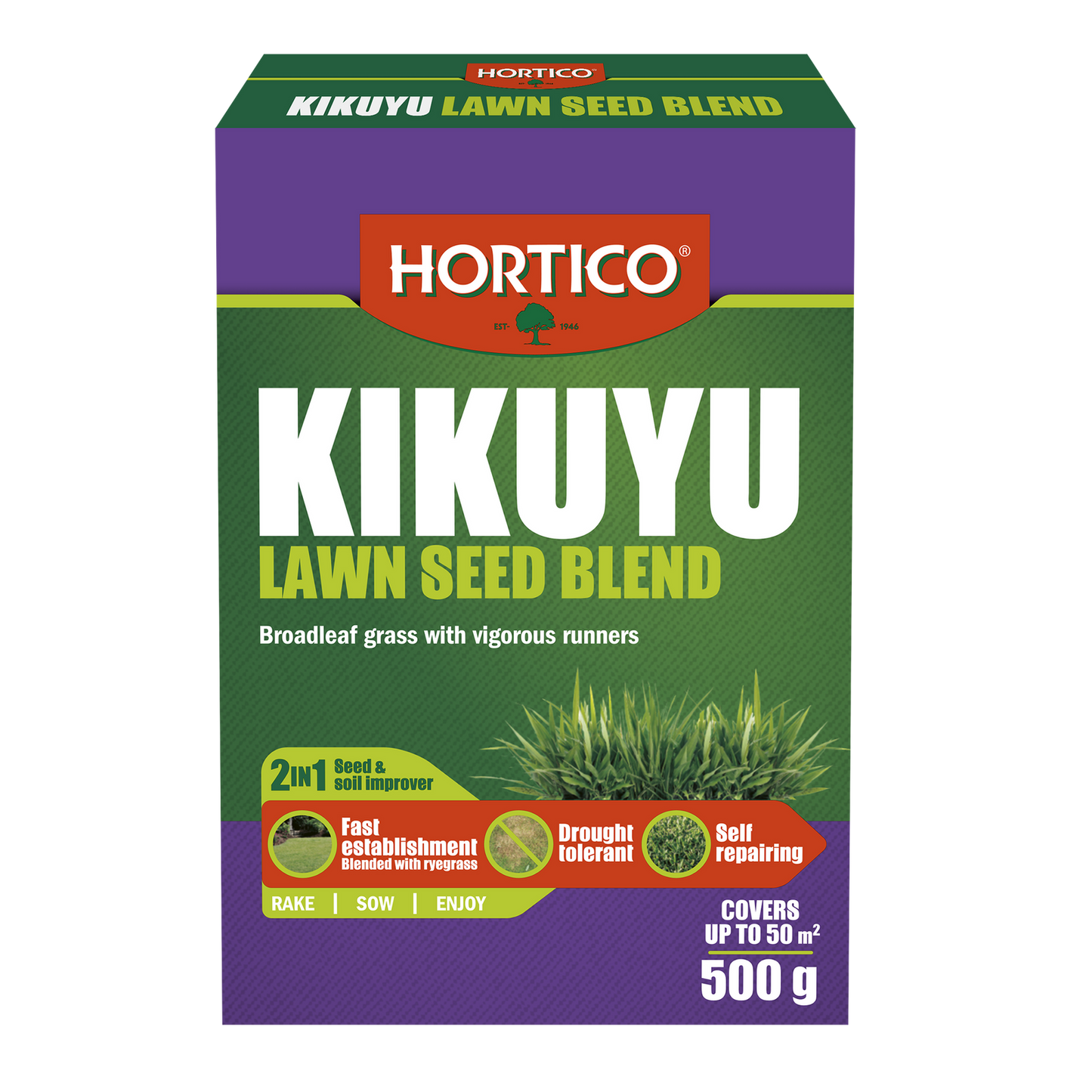 Hortico Kikuyu Lawn Seed Blend - 500g