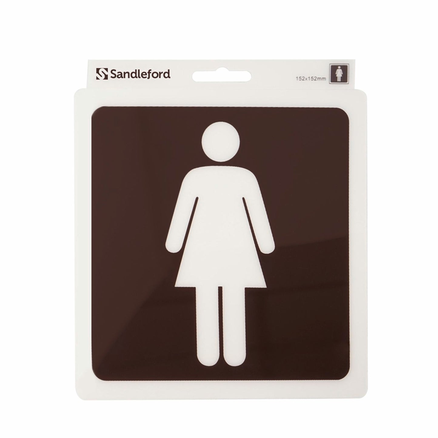 Sandleford Ladies Symbol Brown Self Adhesive Sign - 152mm