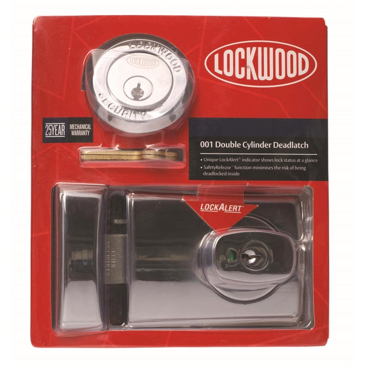 Lockwood Deadlatch - Automatic 001 - Chrome Plated - 110mm - High Security