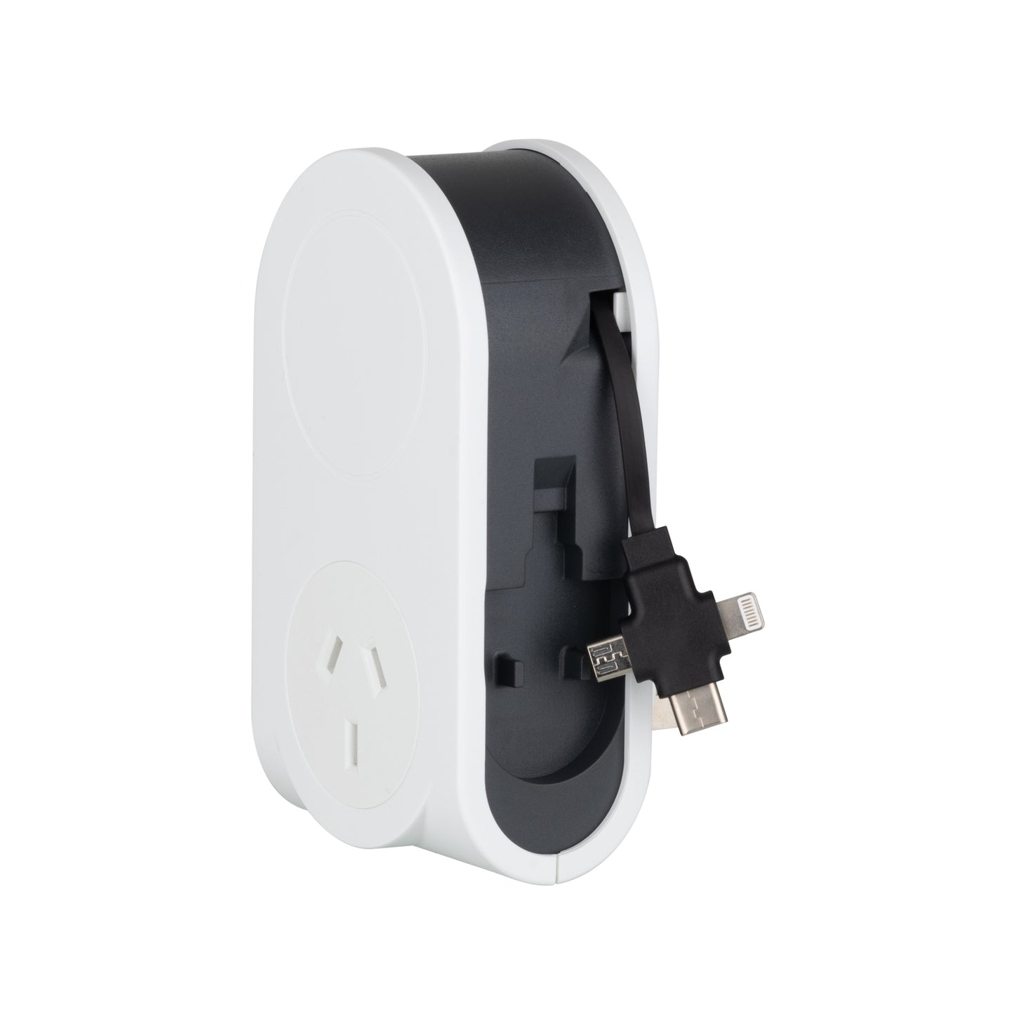 Arlec Power Adaptor With Retractable USB Cable