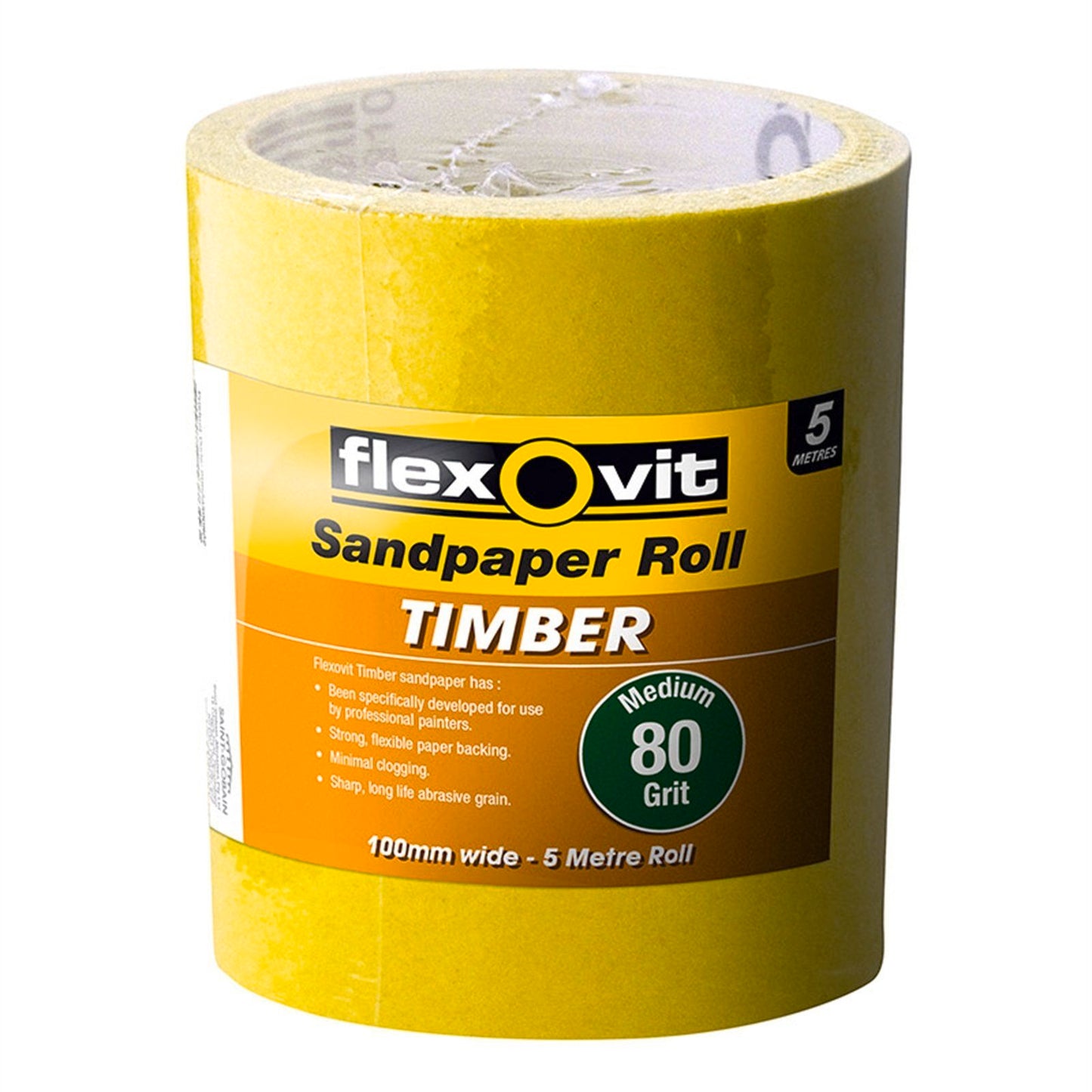 Flexovit Sandpaper Roll - 115mm x 5m - 80 Grit