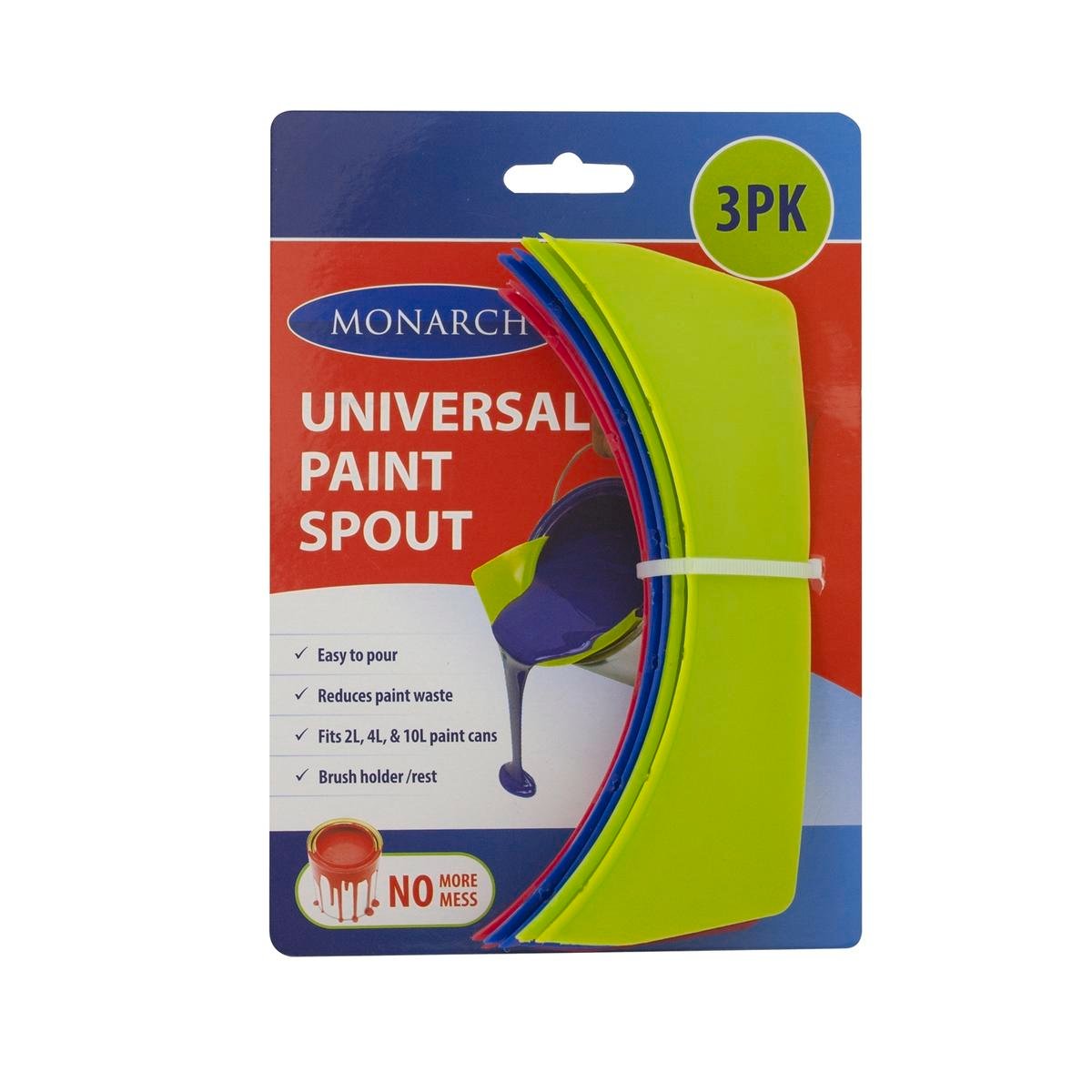 Monarch Universal Paint Spout - 3 Pack - Plastic - No Mess - Easy Use
