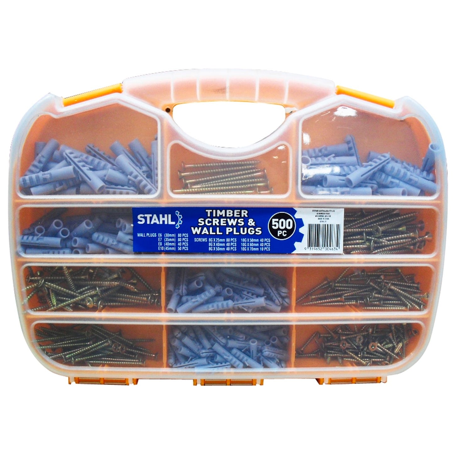 Stahl Wall Plug and Screw Pack - 500 Piece
