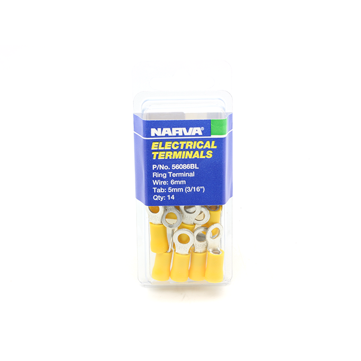 Narva Yellow Flared Vinyl Insulated Ring Terminal 5mm 14 Pack