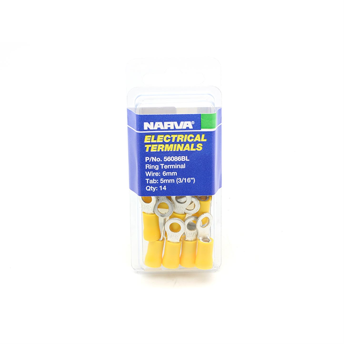 Narva Yellow Flared Vinyl Insulated Ring Terminal - 5mm - 14 Pack