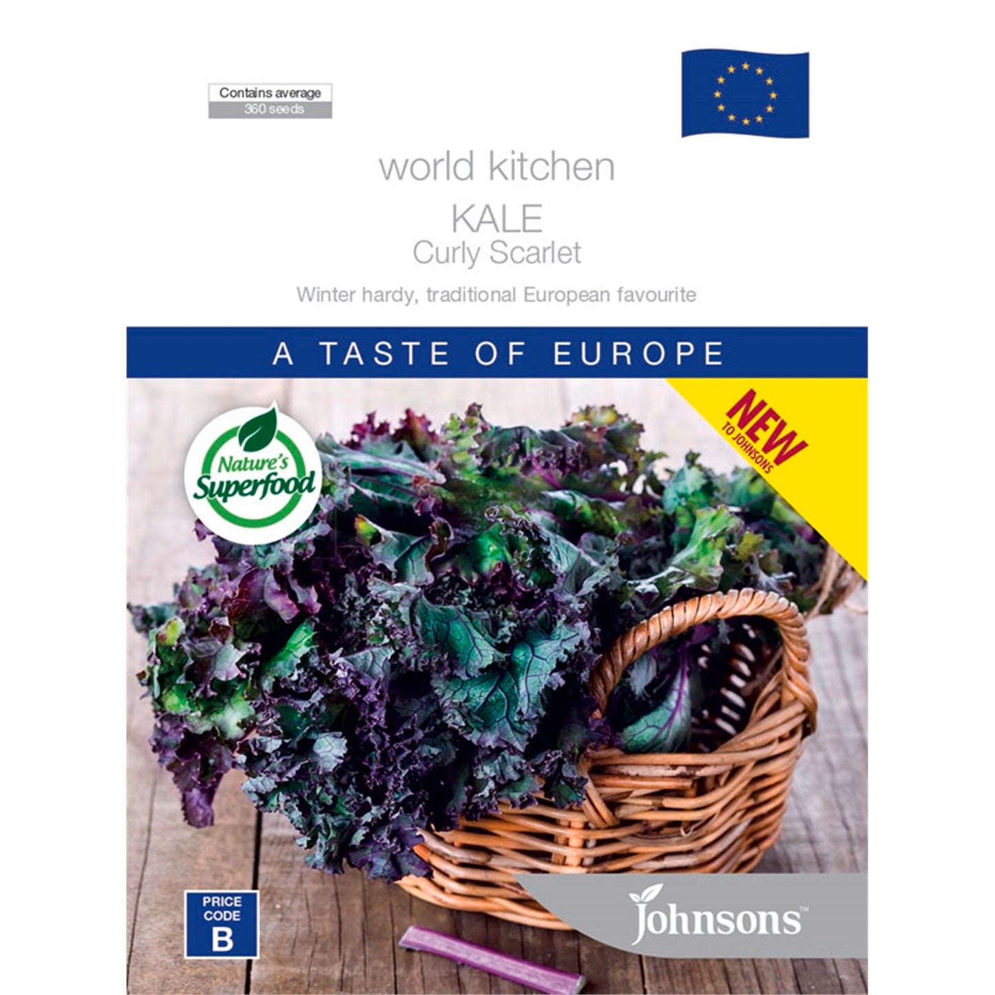Johnsons World Kitchen Curly Scarlet Kale Seeds - 95mm