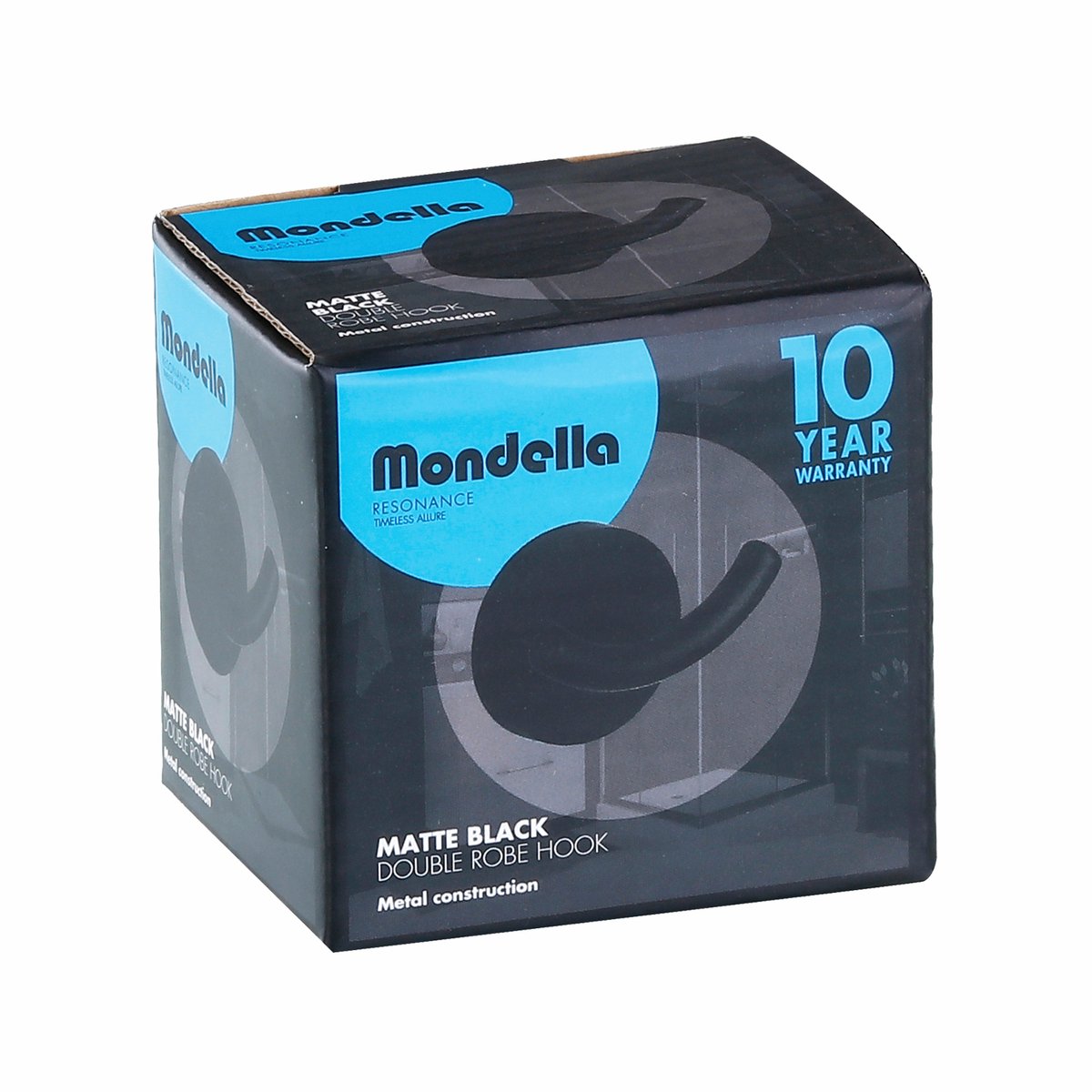 Mondella Resonance Double Robe Hook 70mm - Matte Black - Metal