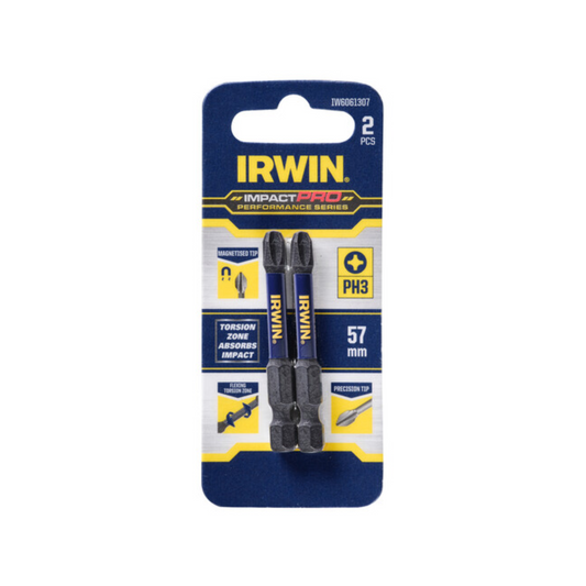 Irwin Impact Pro Performance Bits 57mm PH3 2 Pack