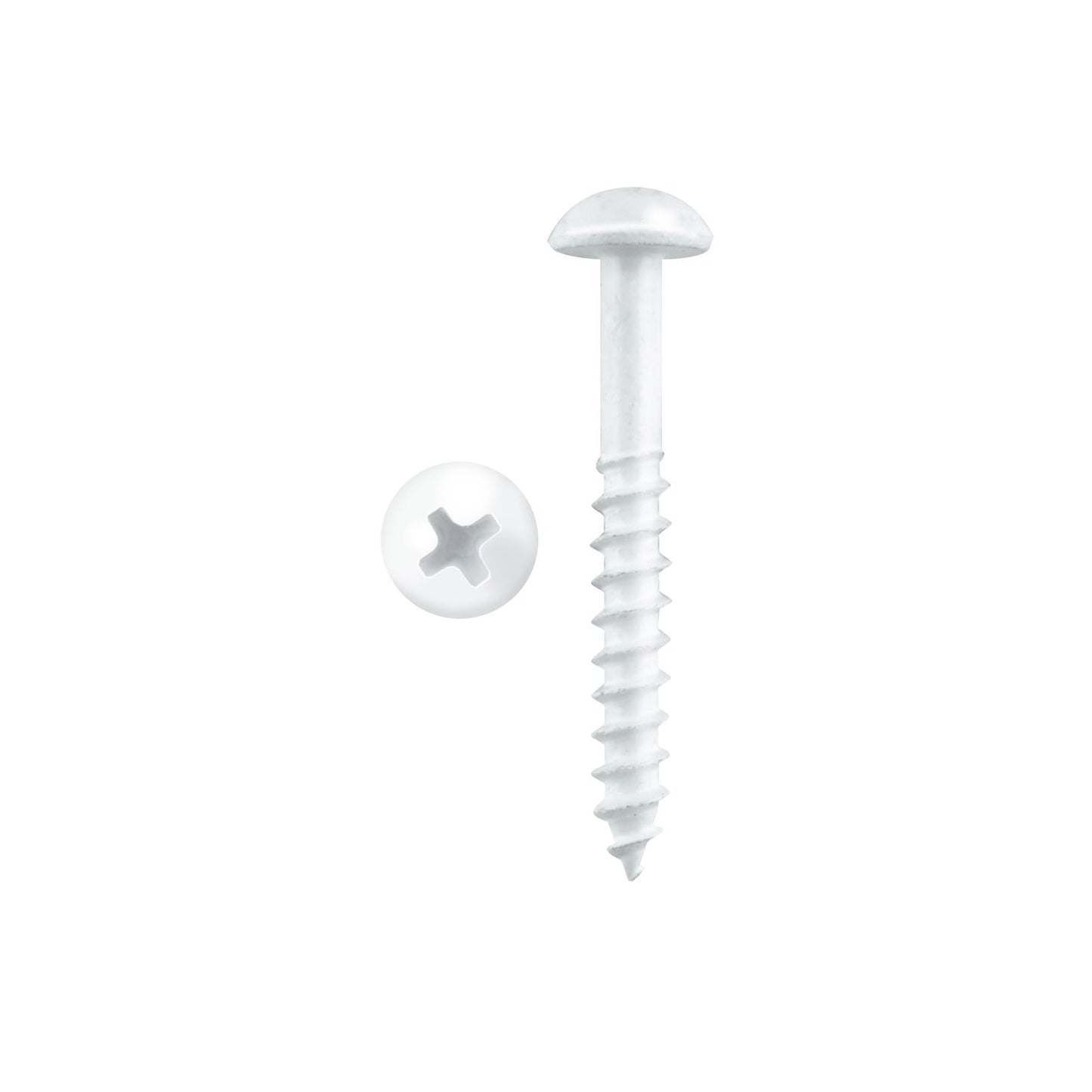 Pinnacle White Round Head Timber Screw - 4.0 x 30mm - 20 Pack