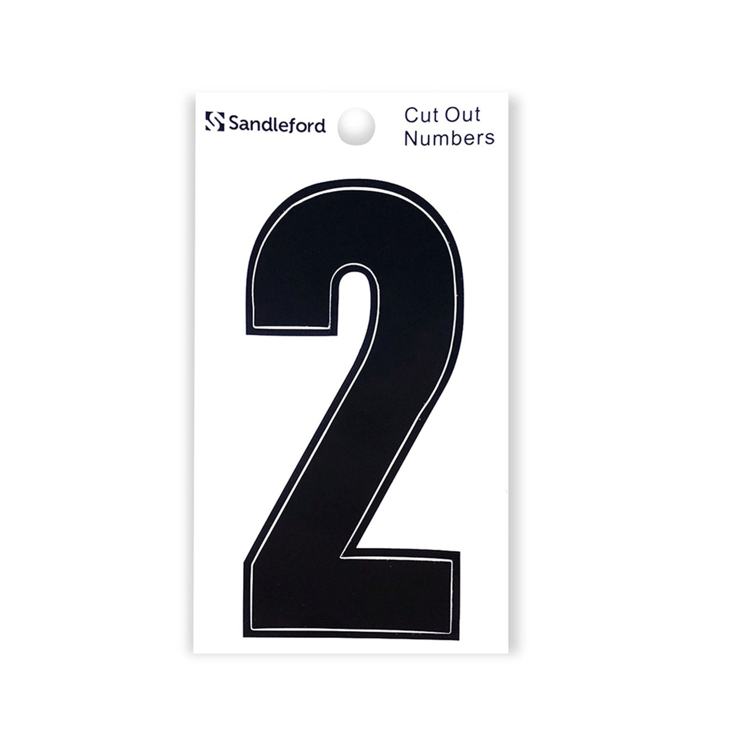 Sandleford Self Adhesive House Number 2 - 85mm - Black