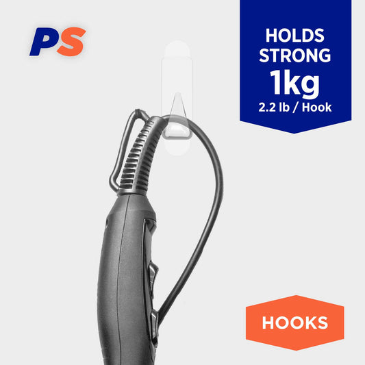 Permastik Large Clear Urban Hooks Holds 1kg 4 Pack