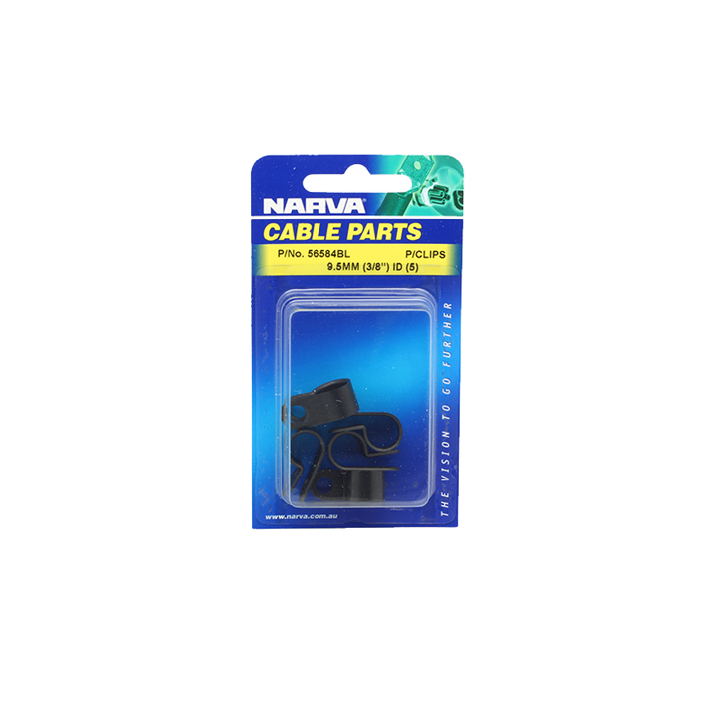 Narva Nylon Cable Clamps - 9.5mm - 5 Pack