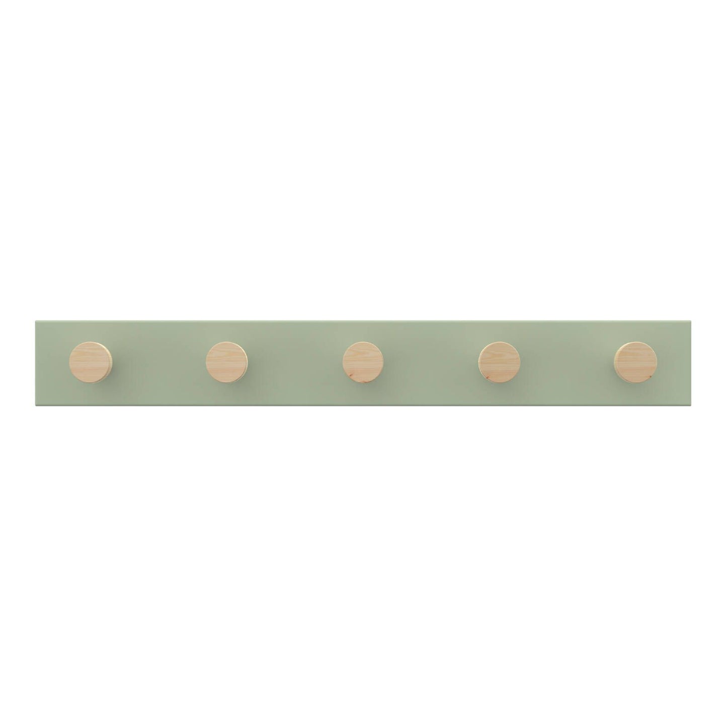 Mode Timber Hooks Hook Rack - 5 Hooks - 600mm - Green