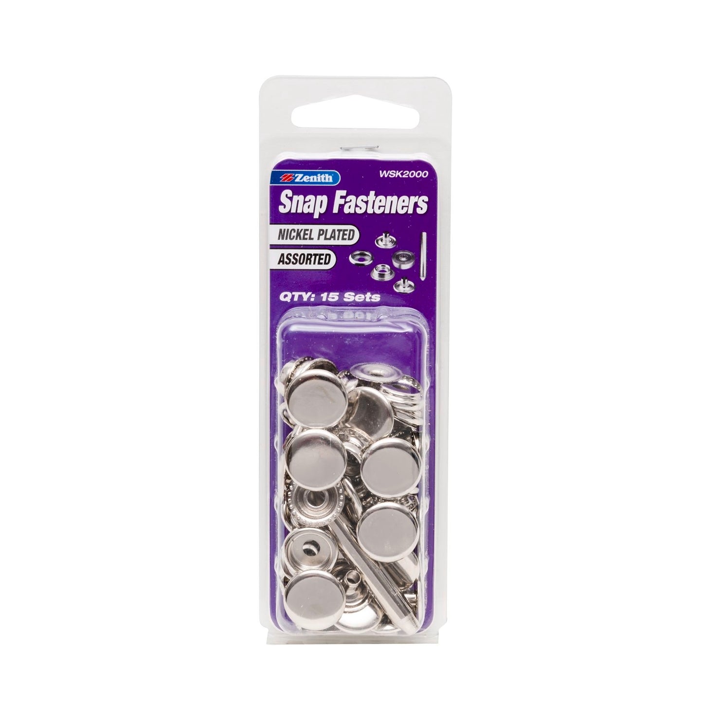 Zenith Snap Fasteners - Nickel Brass - 15 Sets
