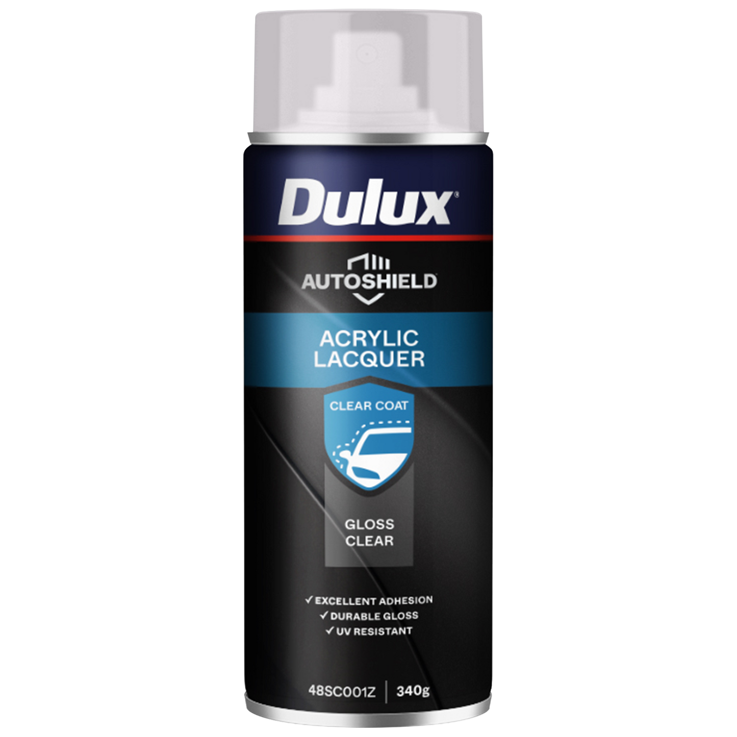 Dulux Autoshield Spray Paint - Gloss Clear Acrylic Lacquer - 340g
