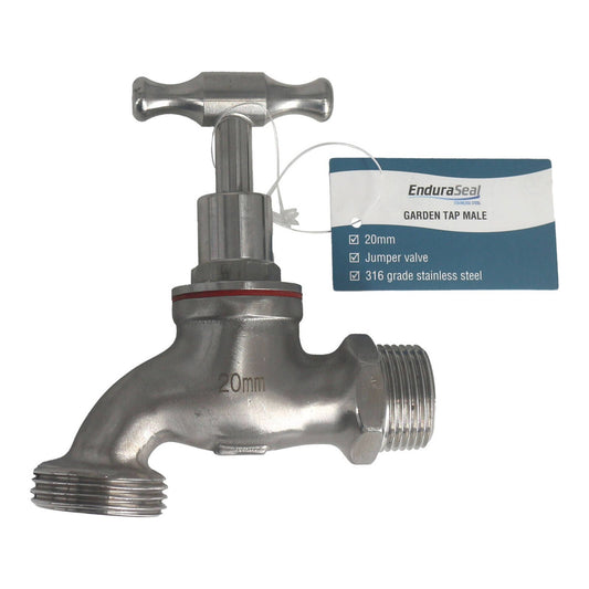 Enduraseal Stainless Steel Male Garden Tap - 20mm