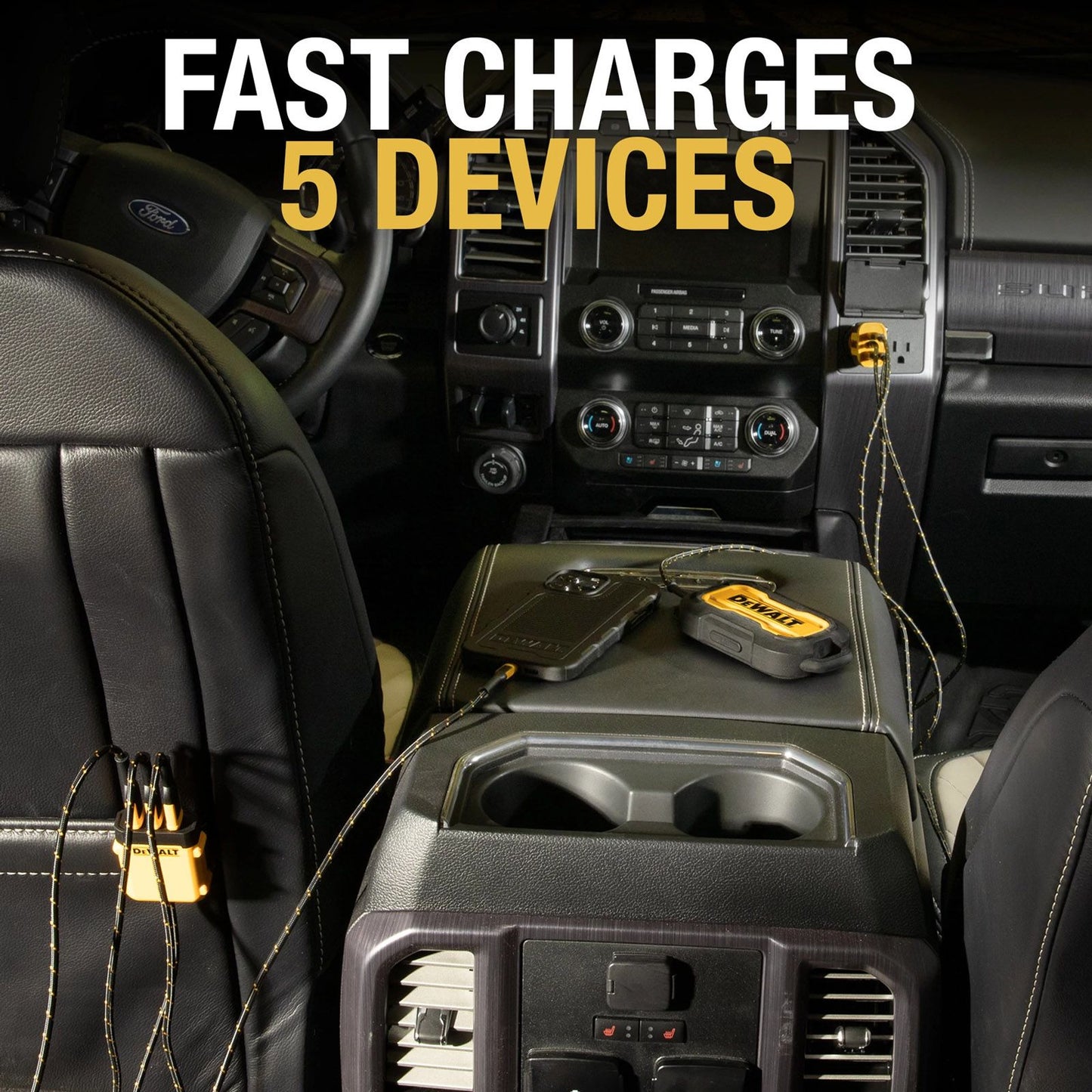 Dewalt 5 Port Mobile USB PD Car Charger - 72W