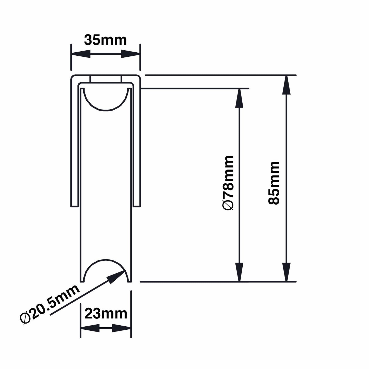 Richmond Bottom Mount Gate Track Wheel - 78mm - 250kg