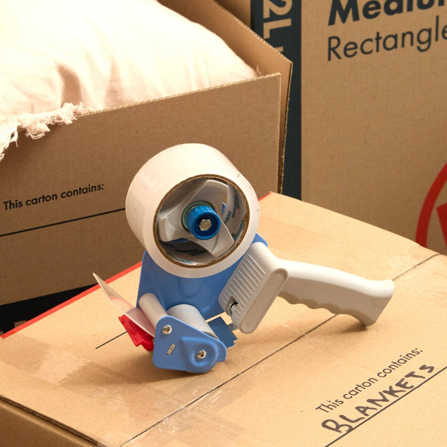 Wrap & Move Tape Dispenser with 2 Tape Rolls