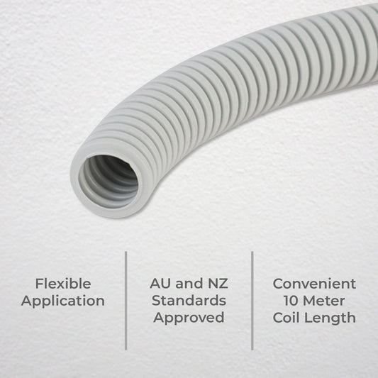 Deta Medium Duty Corrugated Conduit - 20mm x 10m