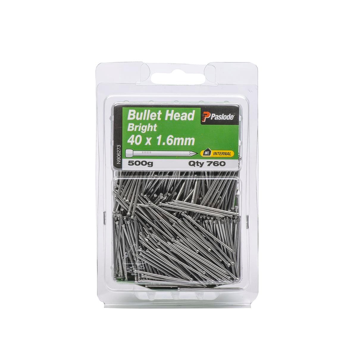 Paslode Bullet Head Nails 40mm 1.6mm Bright Steel 760 Pack