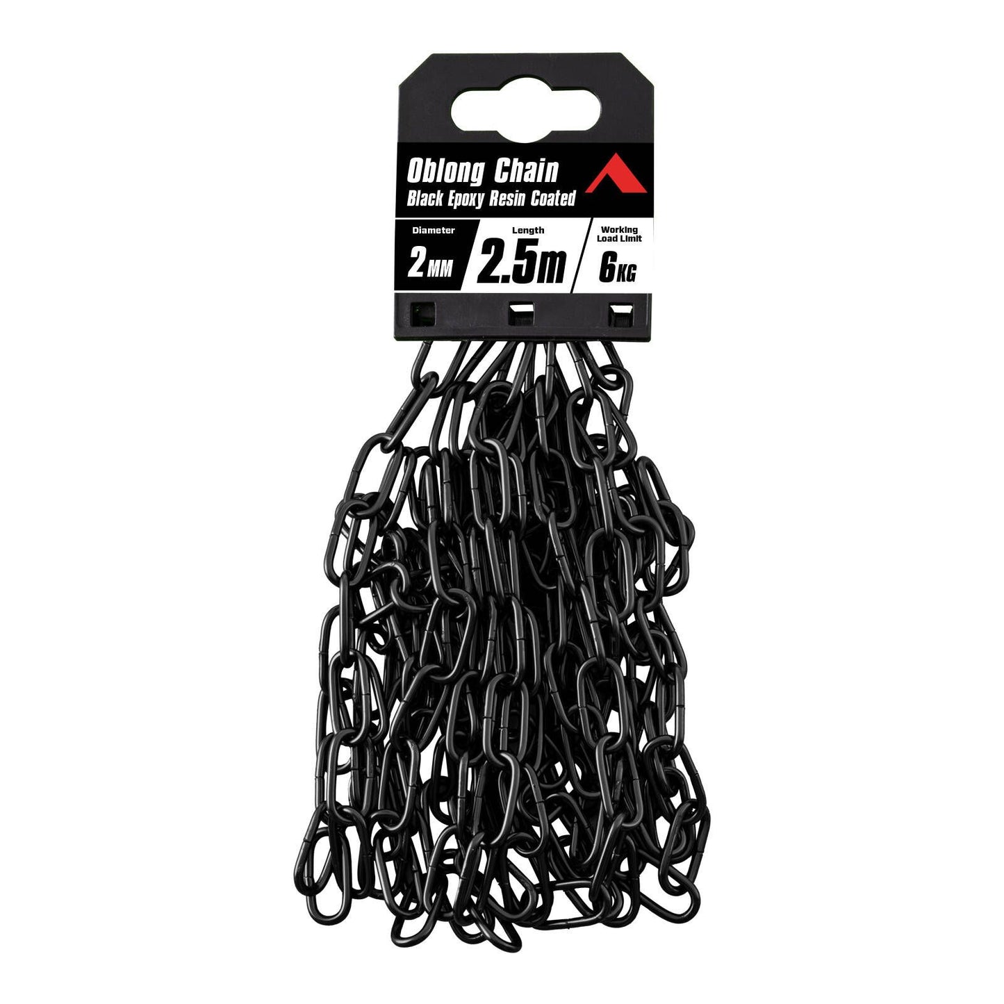 Pinnacle Black Matte Oblong Chain - 2mm x 5m - 6kg