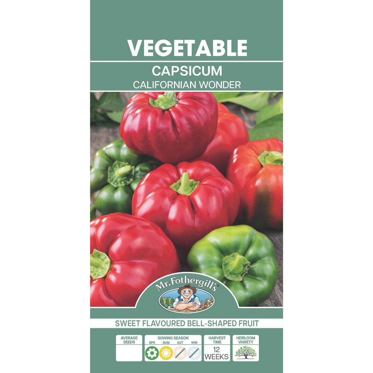 Mr Fothergill S Californian Wonder Capsicum Seeds 75mm Green Red Fruit