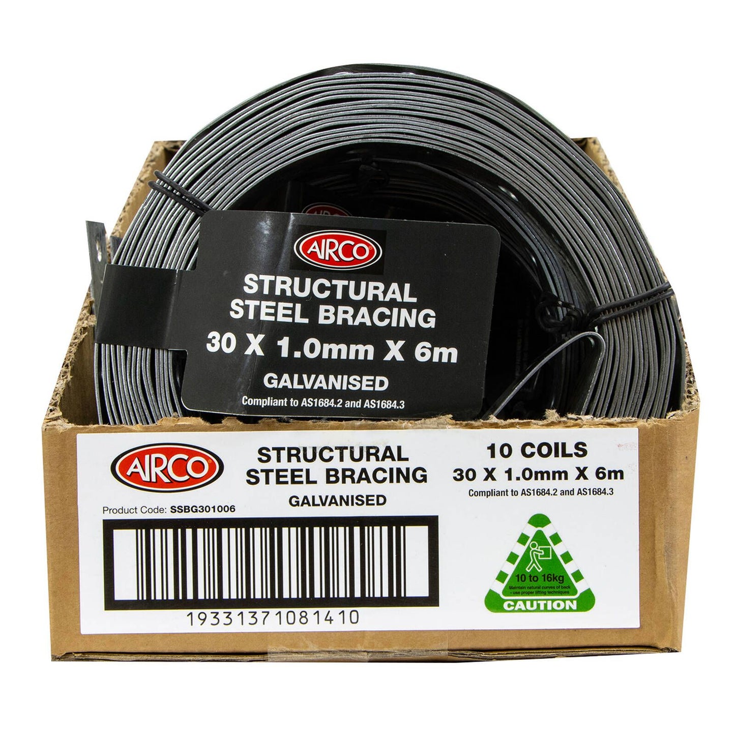 Airco Structural Galvanised Strapping - 30mm x 1mm x 6m