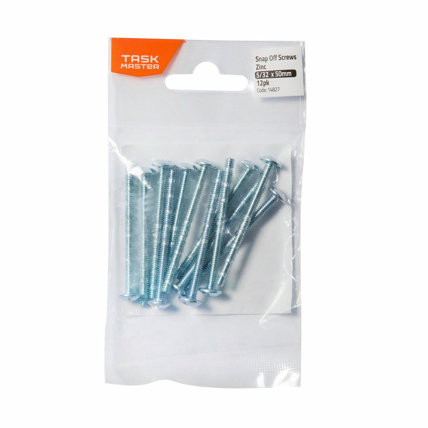 Taskmaster Zinc Snap Off Screw - 5 x 50mm - 12 Pack