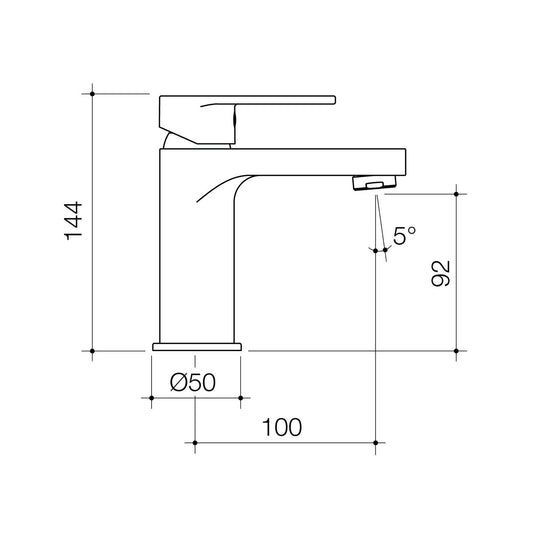 Flexispray Black Havana Basin Mixer - 50 x 144 x 100mm