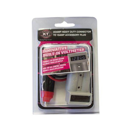 KT Solar HD Connector - 50A with Voltmeter to 8MM Ring Terminals