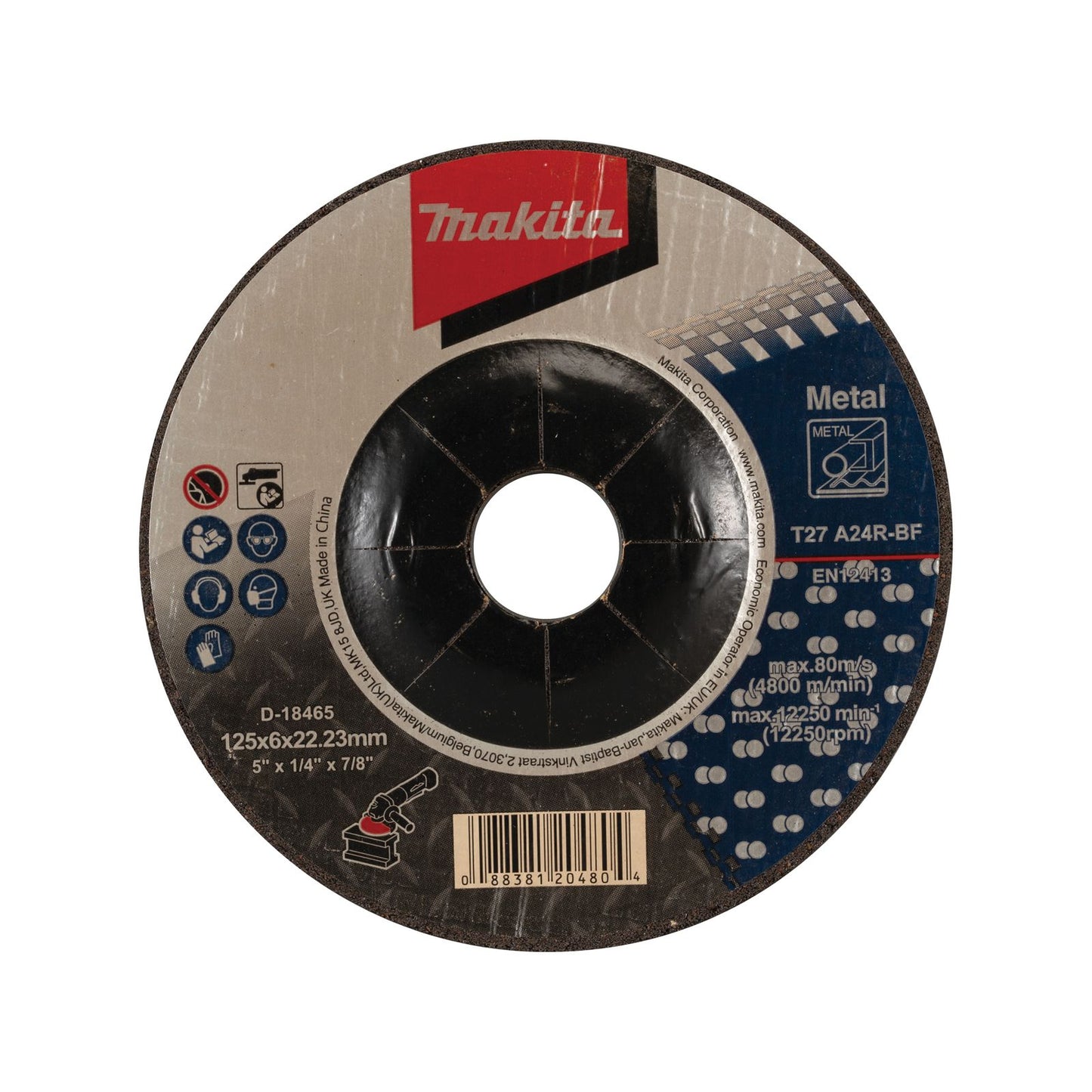 Makita Metal Grinding Disc - 125 x 6 x 22.23mm - D-18394