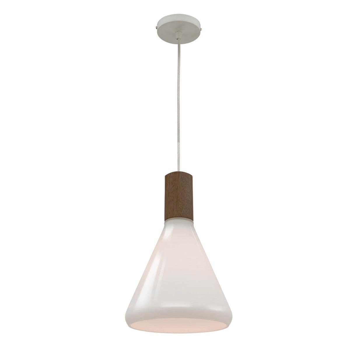 Mercator Tara Pendant - Small Opal Glass - 34cm - Timber - Stylish Lighting