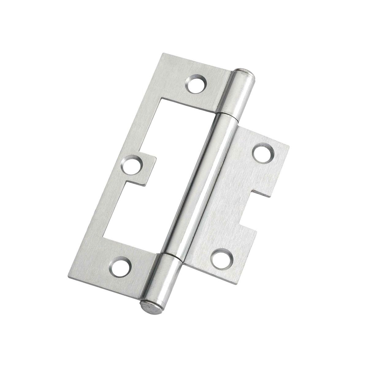 Lane 90mm Satin Chrome Fixed Pin Hinge 20 Pack Easy Fit Security