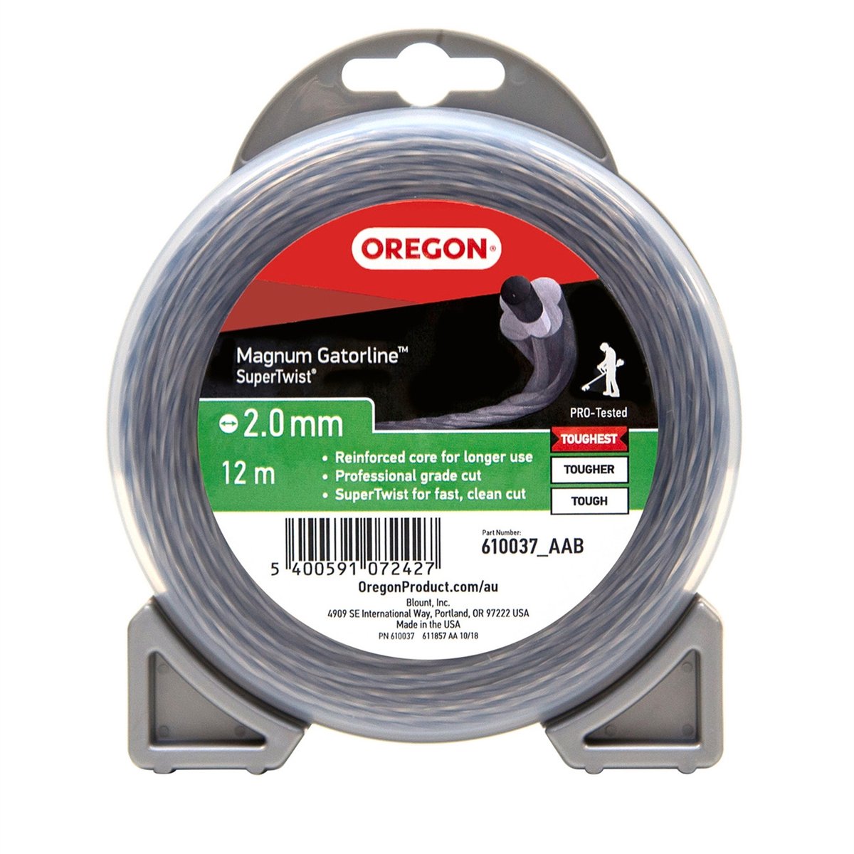 Oregon Supertwist Trimmer Line 2mm x 12m - Grey - Professional Grade