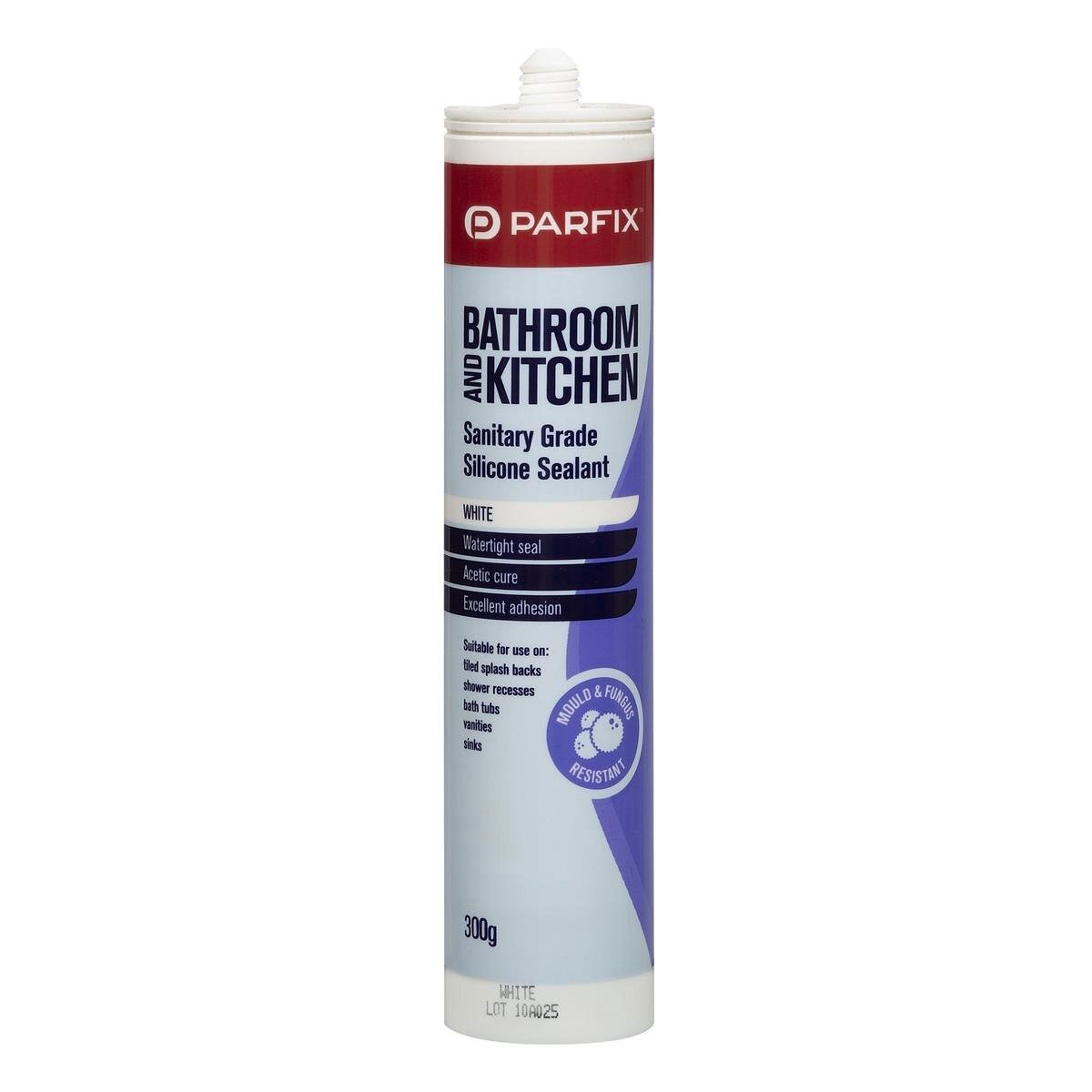 Parfix Bathroom and Kitchen Silicone - 300g - White - Mould Resistant