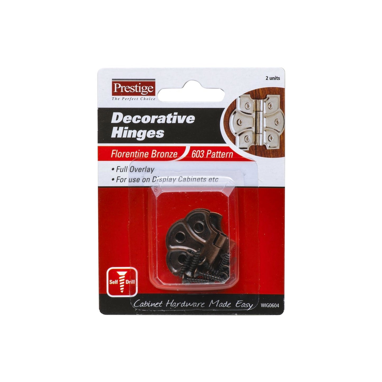 Prestige Decorative Butt Hinges - 35mm - Florentine Bronze - 2 Pack